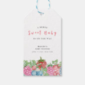 Schattige Modern Wild Berry Sweet Baby shower Cadeaulabel (Voorkant)