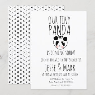 Schattige Moderne Baby Panda Baby Shower Kaart
