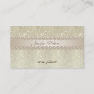 Schattige moderne elegante bokeh parels visitekaartje