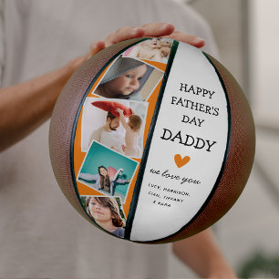 Schattige moderne fotocollage Vaderdag basketbal