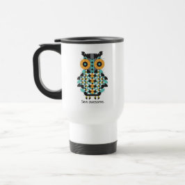 Schattige, moderne, Quilt Pattern Travel Mug Reisbeker