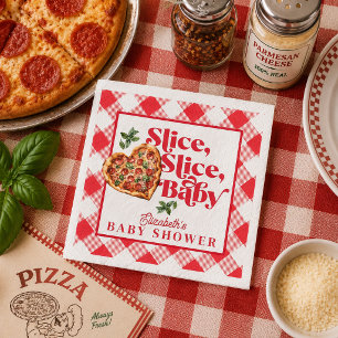 Schattige moderne rode witte Slice Slice baby show Servet