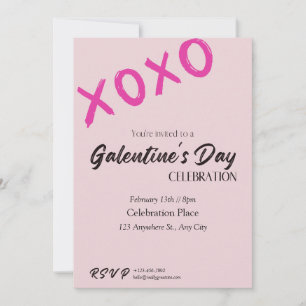 Schattige moderne roze Galentine's Day-feestkaart Feestdagenkaart