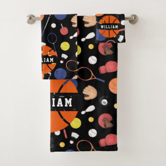 Schattige Moderne Sportkampioen Custom Kinder Zwar Bad Handdoek