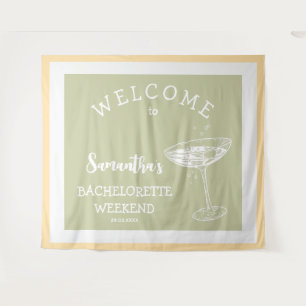 Schattige moderne vrijgezellenfeest pastel cocktai wandkleed
