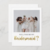 Schattige moderne wil je mijn bruidsmeisje zijn fo kaart (Voorkant / Achterkant)