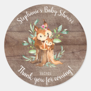 Schattige Moeder & Baby Eekhoorn Baby shower Favor Ronde Sticker