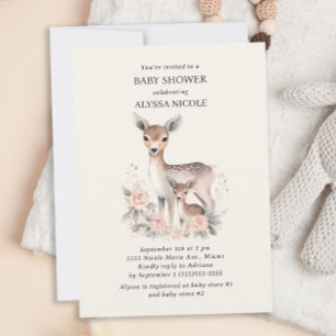 Schattige Moeder Baby Herten Baby Meisje Shower Kaart