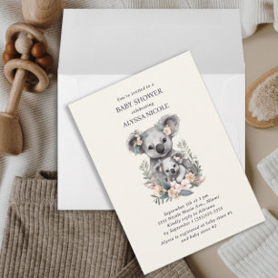 Schattige Moeder Baby Koala Meisje Baby Shower Kaart