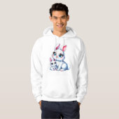 Schattige moeder en Baby Bunny Illustratie Hoodie (Voorkant volledig)