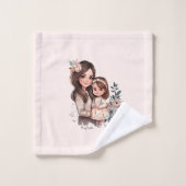 Schattige moeder en dochter Bond (3) Bad Handdoek (Wasdoekje)