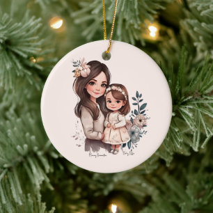 Schattige moeder en dochter Bond (3) Keramisch Ornament