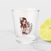 Schattige moeder en dochter Bond (3) Shot Glas (Voorkant)