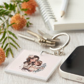 Schattige moeder en dochter Bond (3) Sleutelhanger (Voorkant Rechts)