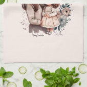 Schattige moeder en dochter Bond (3) Theedoek (Gevouwen)