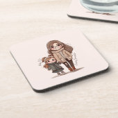 Schattige moeder en dochter Bond (5) Bier Onderzetter (Linkerzijde)