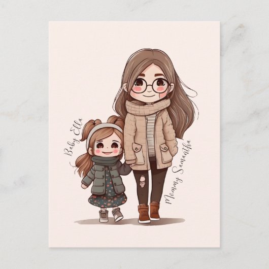 Schattige moeder en dochter Bond (5) Briefkaart (Voorkant)