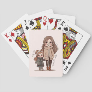Schattige moeder en dochter Bond (5) Pokerkaarten