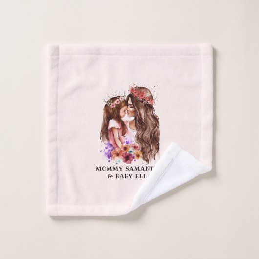 Schattige moeder en dochter Bond (6) Bad Handdoek (Wasdoekje)