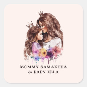 Schattige moeder en dochter Bond (8) Vierkante Sticker