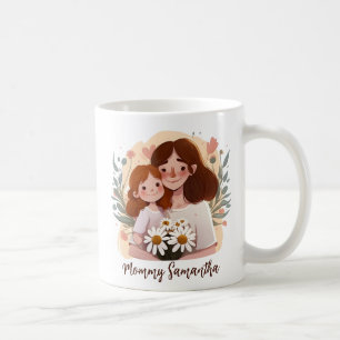 Schattige moeder en dochter Bond - Bloemen Lijst ( Koffiemok