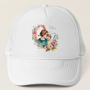 Schattige moeder en dochter Bond - Bloemen Lijst ( Trucker Pet