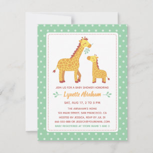 Schattige Moeder en Kind Giraffe Baby Shower Kaart