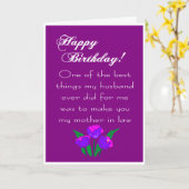 schattige moeder in law verjaardag kaart (Gele Bloem)