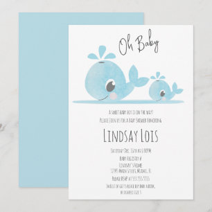 Schattige Moeder Walvis Baby Walvis Baby Shower Kaart