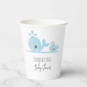 Schattige Moeder Walvis Baby Walvis Baby Shower Papieren Bekers