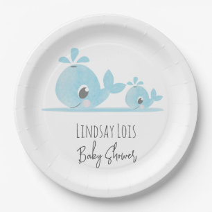 Schattige Moeder Walvis Baby Walvis Baby Shower Papieren Bordje