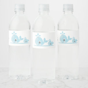 Schattige Moeder Walvis Baby Walvis Baby Shower Waterfles Etiket