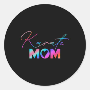 Schattige Moederdag Vechtkunst Regenboog Karate Mo Ronde Sticker