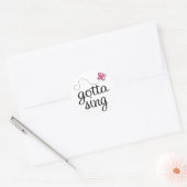 SCHATTIGE MOET ROZE ZINGEN RONDE STICKER (Envelop)