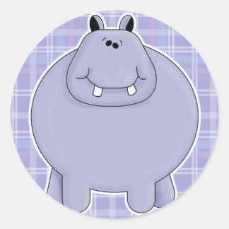 schattige mollige nijlpaard ronde sticker