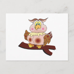 schattige mollige uil briefkaart
