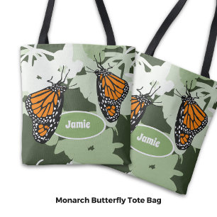 Schattige Monarch Butterfly Duo op Swan Plant Draagtas