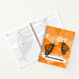 Schattige Monarch Vlinders Oranje Favoriet Notitieboek
