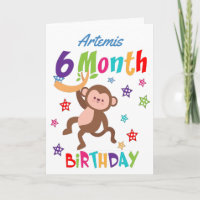 Schattige Monkey 6 maanden jarig
