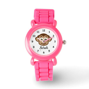 Schattige Monkey cartoon aangepaste siliconen kind Horloge