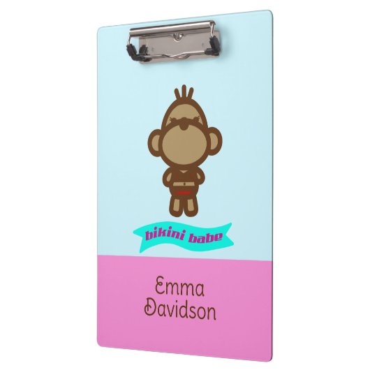 Schattige Monkey Custom Name Klembord (Links)