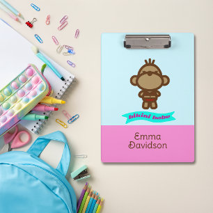Schattige Monkey Custom Name Klembord