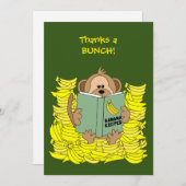 Schattige Monkey en Banana Cookbook Dank u Bedankkaart (Voorkant / Achterkant)