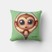 Schattige Monkey Kinder  naam Kussen (Voorkant)