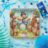 Schattige Monkey Orchestra 2 jaar oude verjaardags Papieren Bordje (Feest)
