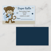 Schattige monkey Rocker Diaper Raffle Tickets Informatiekaartje (Voorkant / Achterkant)