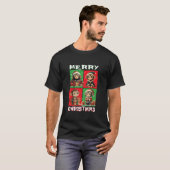 Schattige Monkey Santa Animals Lover Merry Christm T-shirt (Voorkant volledig)
