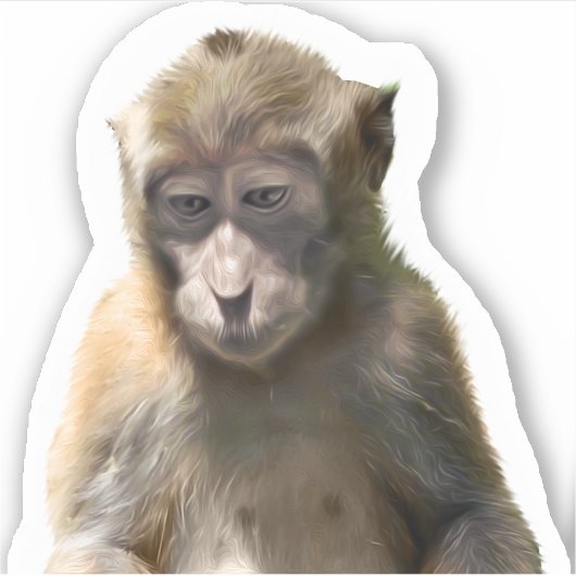 Schattige Monkey Sticker (Voorkant)