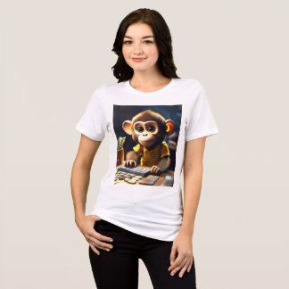 Schattige Monkey T-Shirt, met behulp van een reken Tri-Blend Shirt