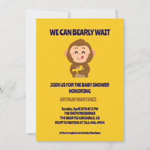 Schattige Monkey Theme Boy Baby shower Kaart